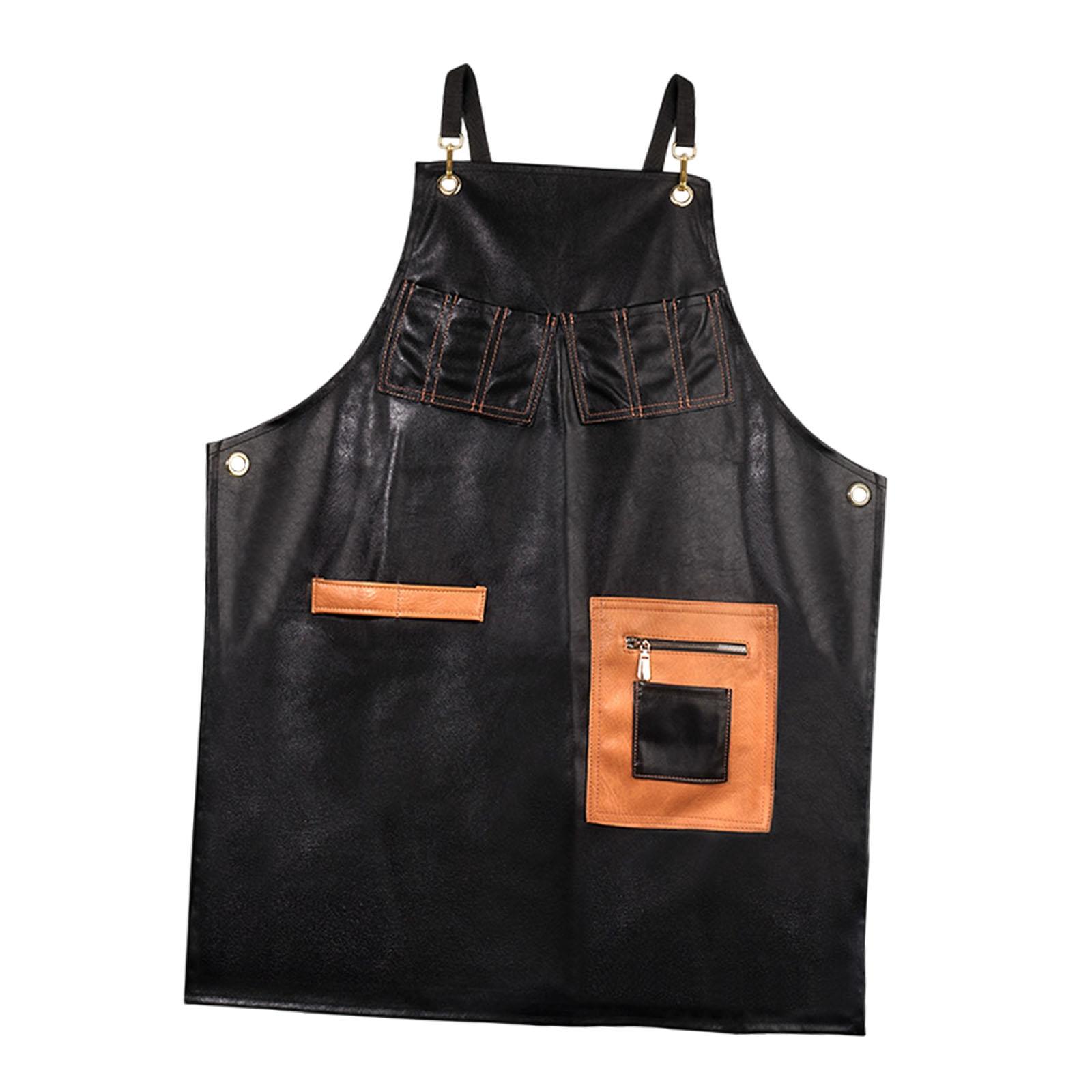 Leatherwork Apron - PUレザーエプロン コーヒーショップ ウェイターエプロン 作業場 レストラン ベーキング用
