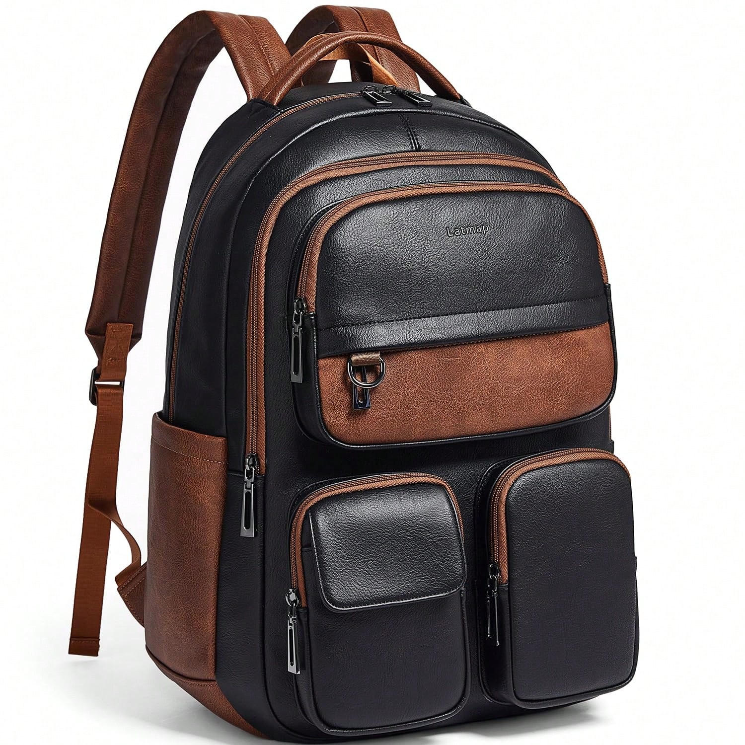 Leather Work Womens Backpack - LATMAP ヴィーガンレザーバックパック レディース メンズ 17インチ ノートパソコン