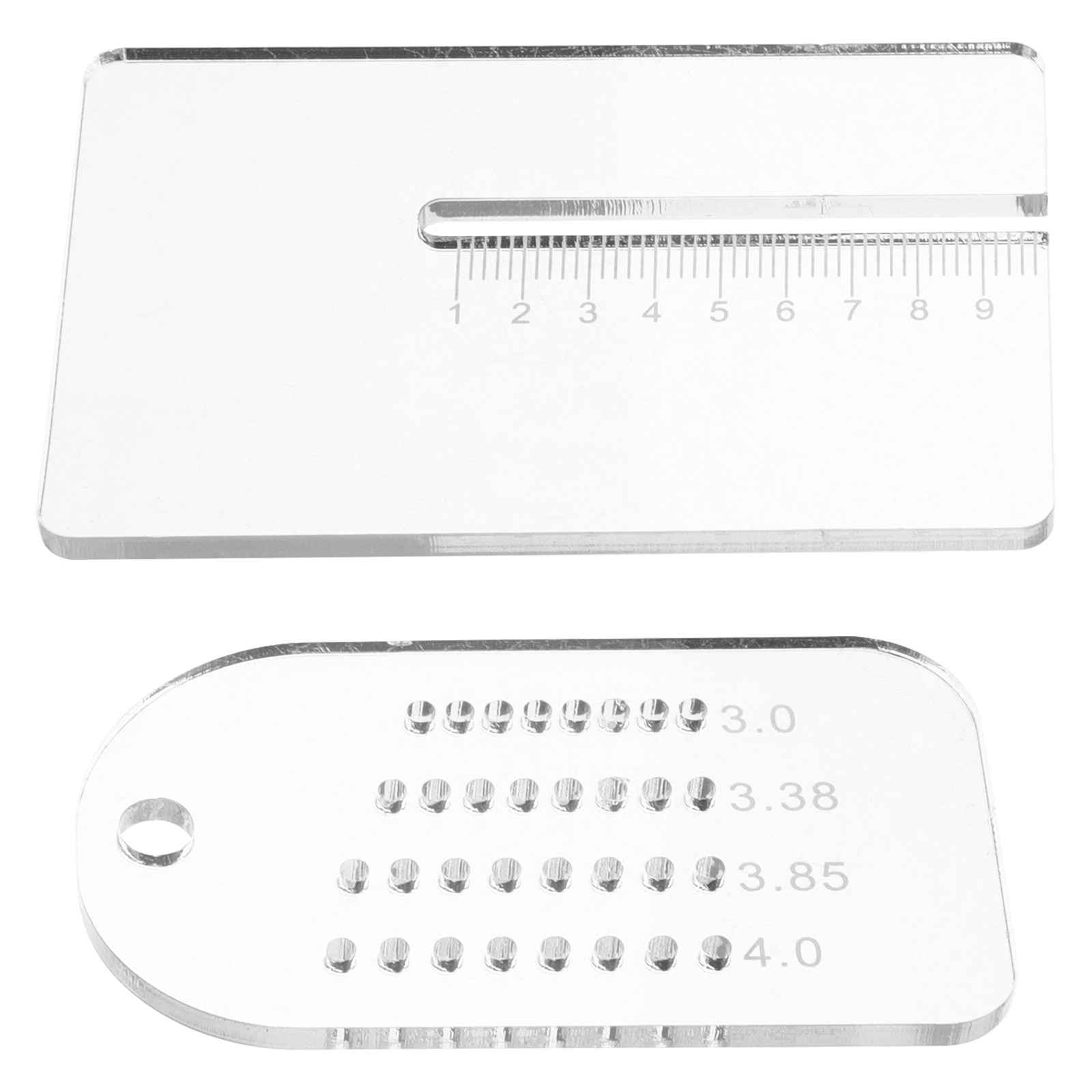 Leatherwork Ruler - 2個入りパンチガイド多機能定規、精密なステッチング用穴間隔プレート、DIY革細工用パンチ距離ツール