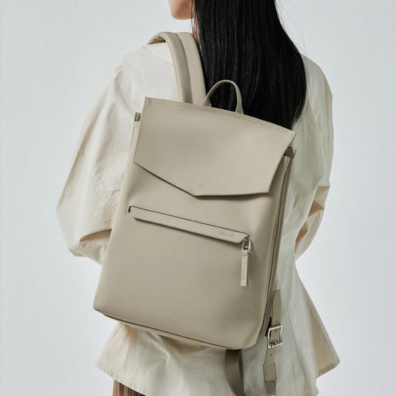 Leather Work Womens Backpack - ファッション新日本と韓国のシンプルなカジュアル多用途バックパック仕事通勤ライト高級スタイルビジネス女性バッグトレンディ