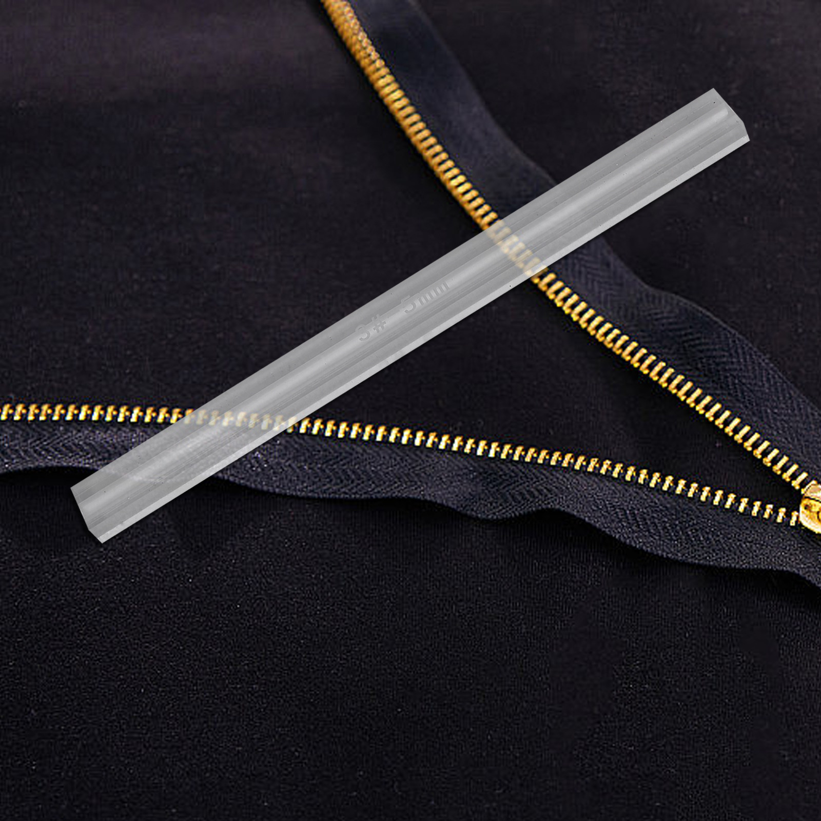 Leatherwork Ruler - アクリル製ジッパー接着剤漏れ防止ツール、革工芸・仕立て用ジッパー接着定規、接着剤塗布ガイド