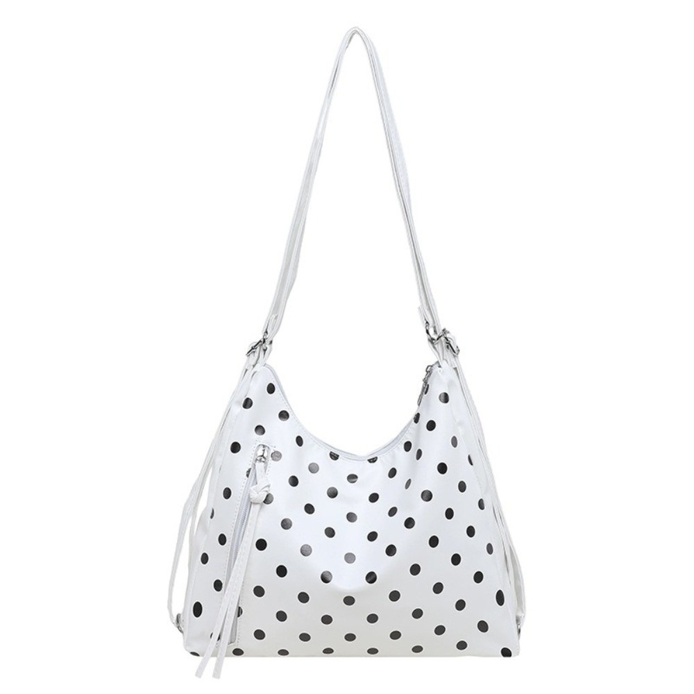 Leather Work Womens Backpack - ヴィンテージ PU レザー水玉模様ショルダーバッグ大容量バックパックトートバッグ軽量脇の下バッグバケットハンドバッグワークバッグ