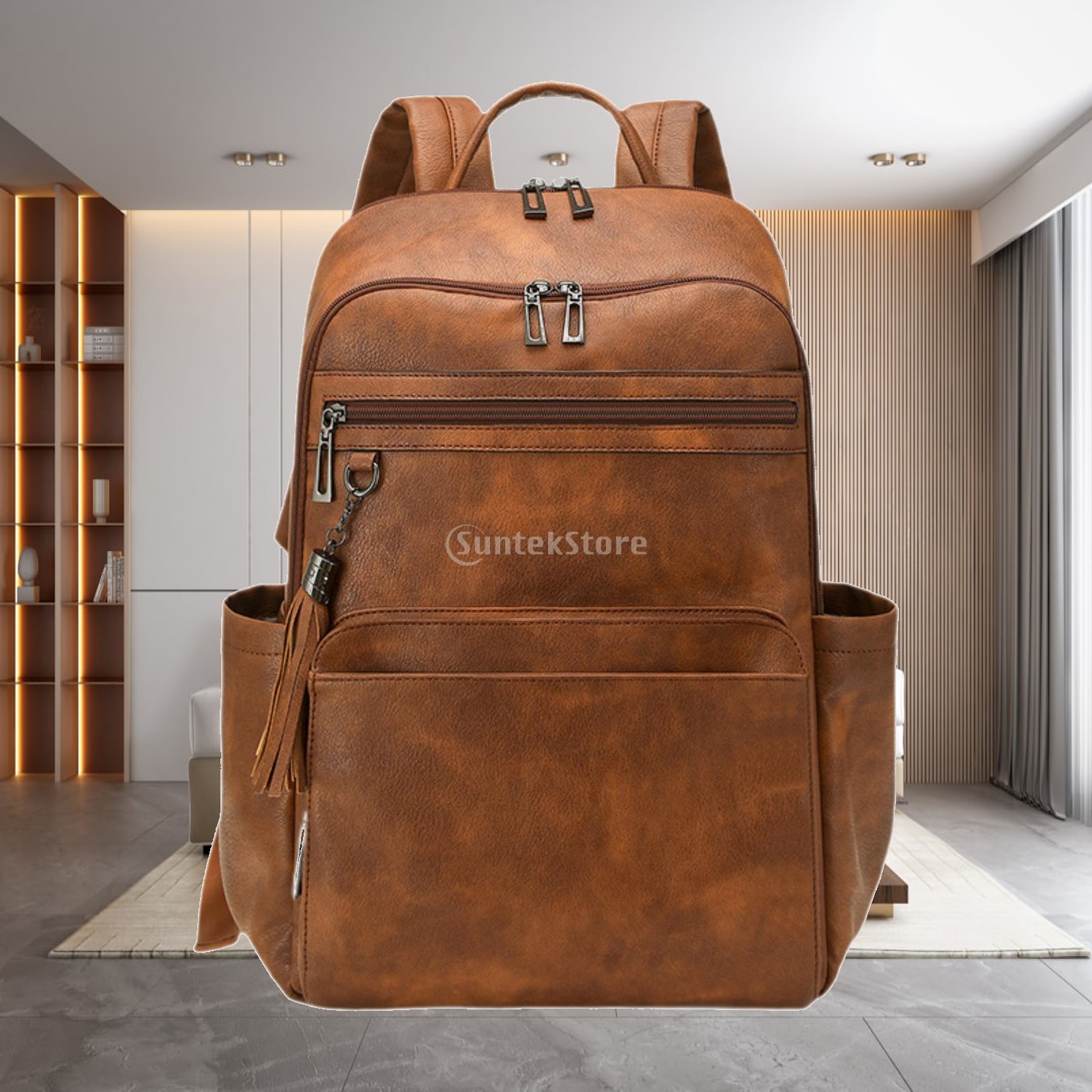 Leather Work Womens Backpack - 高級PUレザー製レディーストラベルバッグ、コンバーチブルバックパック、ショルダーバッグ、ハンドバッグ、仕事や旅行にスタイリッシュで実用的。