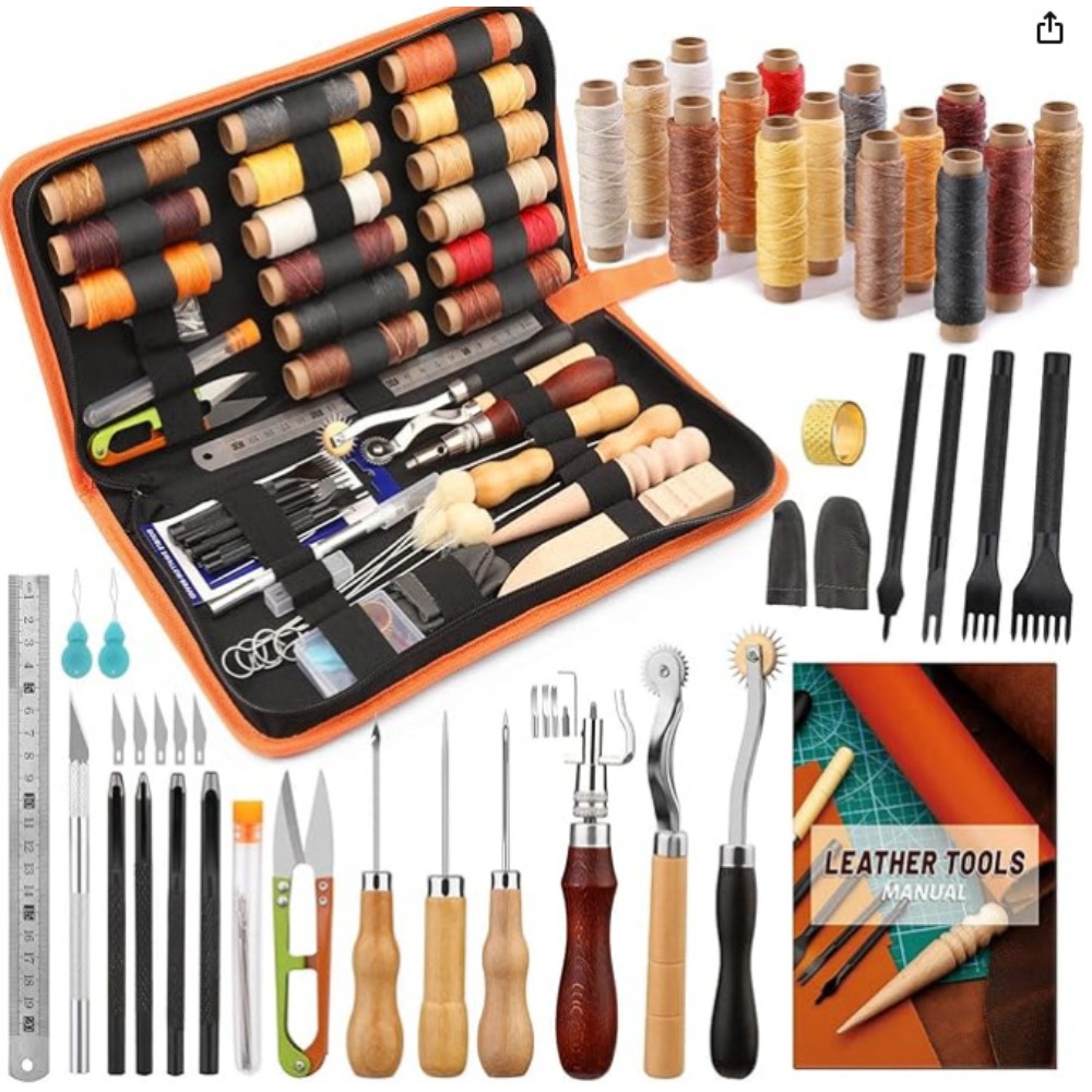 Leatherwork Or Leathercraft - 革細工ツール 実用的な革細工キット ワックス加工糸 グルーバー アウル ステッチングパンチ