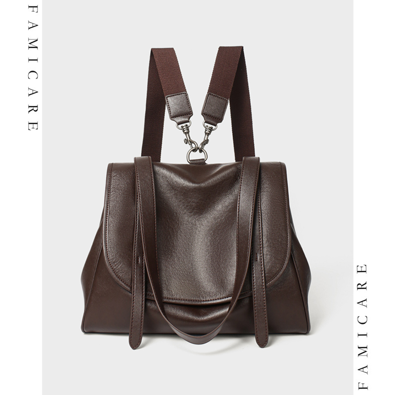 Leather Work Womens Backpack - 女性ヴィンテージソフトスプリットレザーバックパック大容量トラベルバックパック女性用多用途ショルダーバッグ大学や仕事用