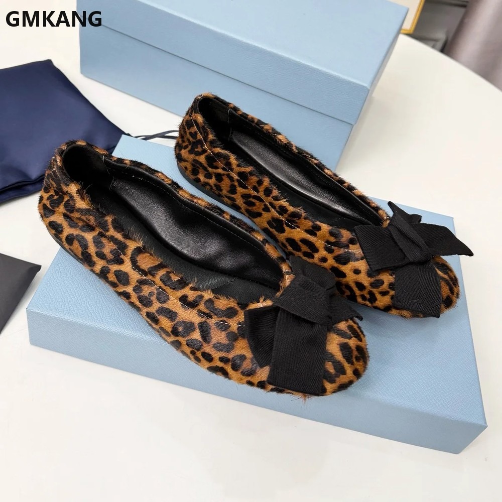 レディース バレエシューズ リボン付き プリーツ カジュアル - Leather Work Flats Women のレビューと価格