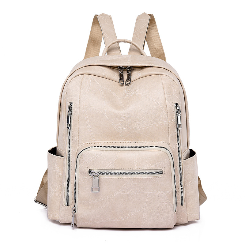 女性用ファッションPUレザーバックパック、多ポケットデザイン - Leather Work Womens Backpack のレビューと価格