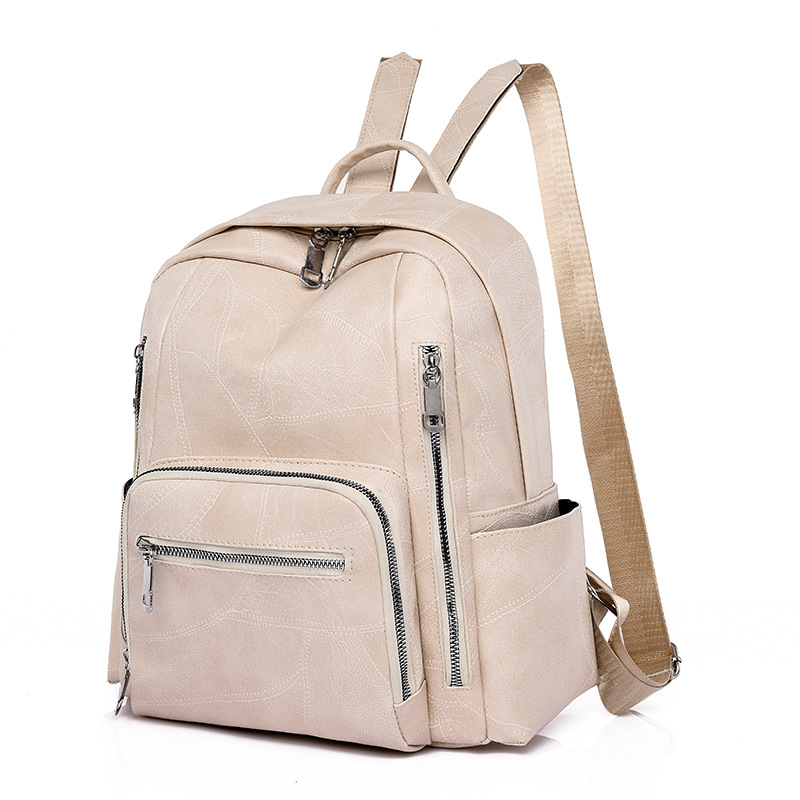 女性用ファッションPUレザーバックパック、多ポケットデザイン - Leather Work Womens Backpack のレビューと価格