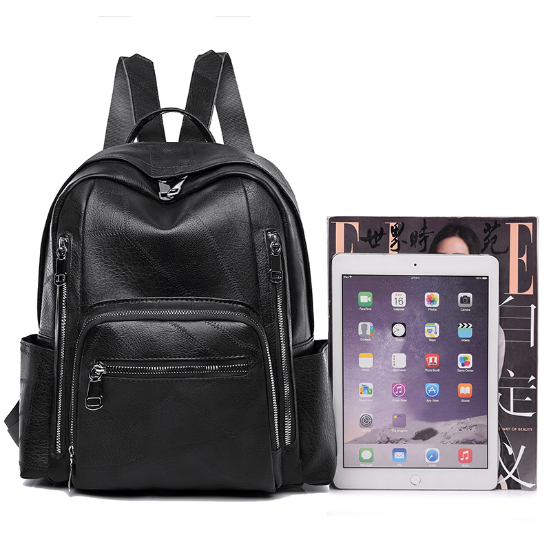 女性用ファッションPUレザーバックパック、多ポケットデザイン - Leather Work Womens Backpack のレビューと価格