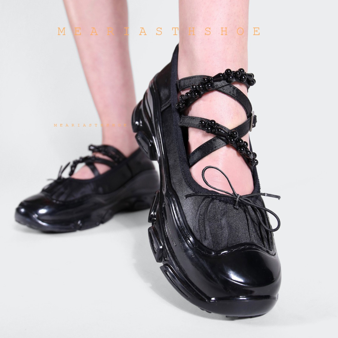 2025年春と秋のレディースローヒール韓国風パールチェーンパ - Leather Work Flats Women のレビューと価格