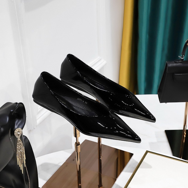 ファッション女性 1 センチメートルローヒール作業フラット女 - Leather Work Flats Women のレビューと価格