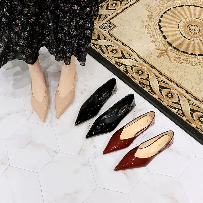 ファッション女性 1 センチメートルローヒール作業フラット女 - Leather Work Flats Women のレビューと価格