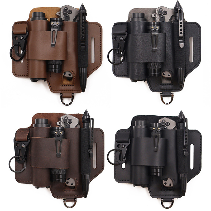 EDC戦術ツールホルスター、荒野サバイバル収納ウエストバッグ - Leatherwork Knives のレビューと価格
