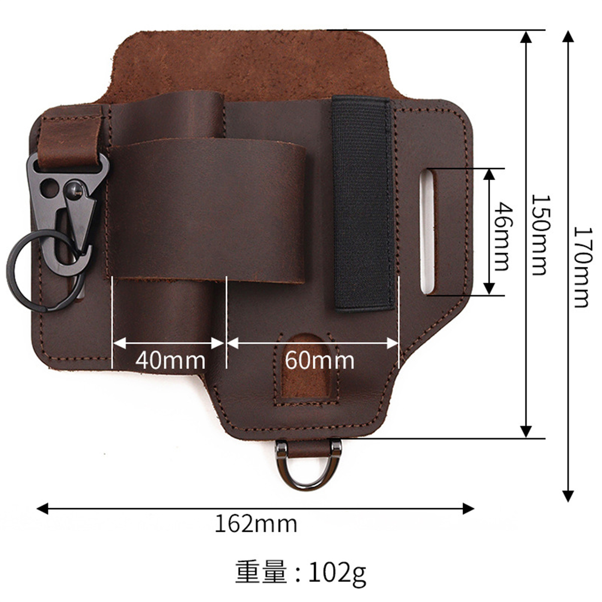 EDC戦術ツールホルスター、荒野サバイバル収納ウエストバッグ - Leatherwork Knives のレビューと価格