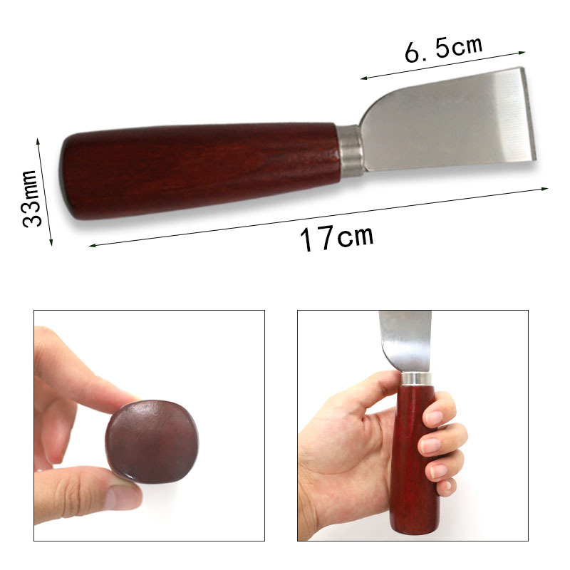 新しいDIYレザークラフトツール木製ハンドルステンレス鋼レザ - Leatherwork Knives のレビューと価格