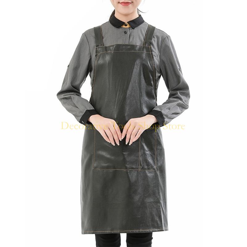 QX2E 人工皮革防水ワークエプロン ポケット付き ソリッド - Leatherwork Apron のレビューと価格