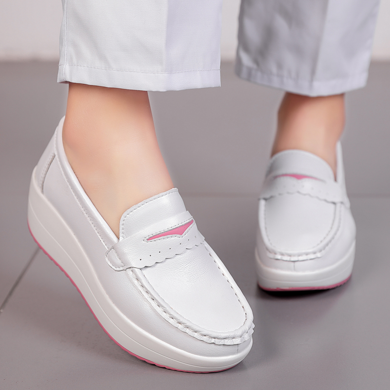 Strongshen-女性のためのプラットフォームウェッジカ - Leather Work Flats Women のレビューと価格