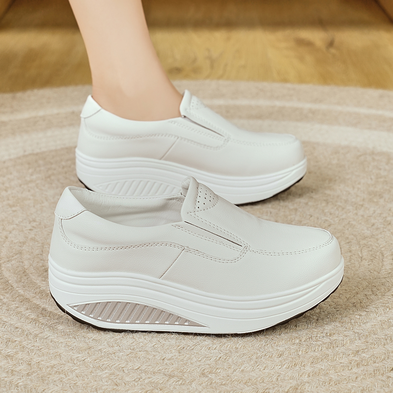 女性の靴春本革ソフトアウトソール作業靴女性黒スイングシューズ - Leather Work Flats Women のレビューと価格