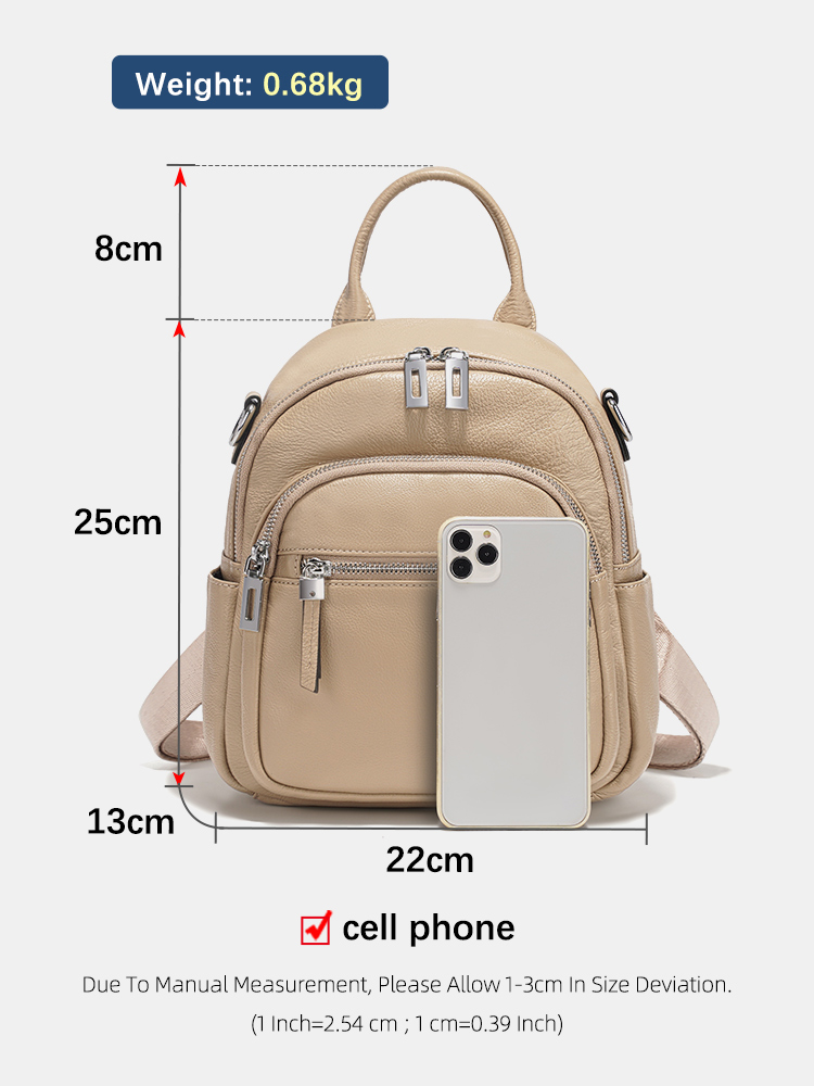 Zency 本革小型バックパックナップザックマルチポケットデ - Leather Work Womens Backpack のレビューと価格