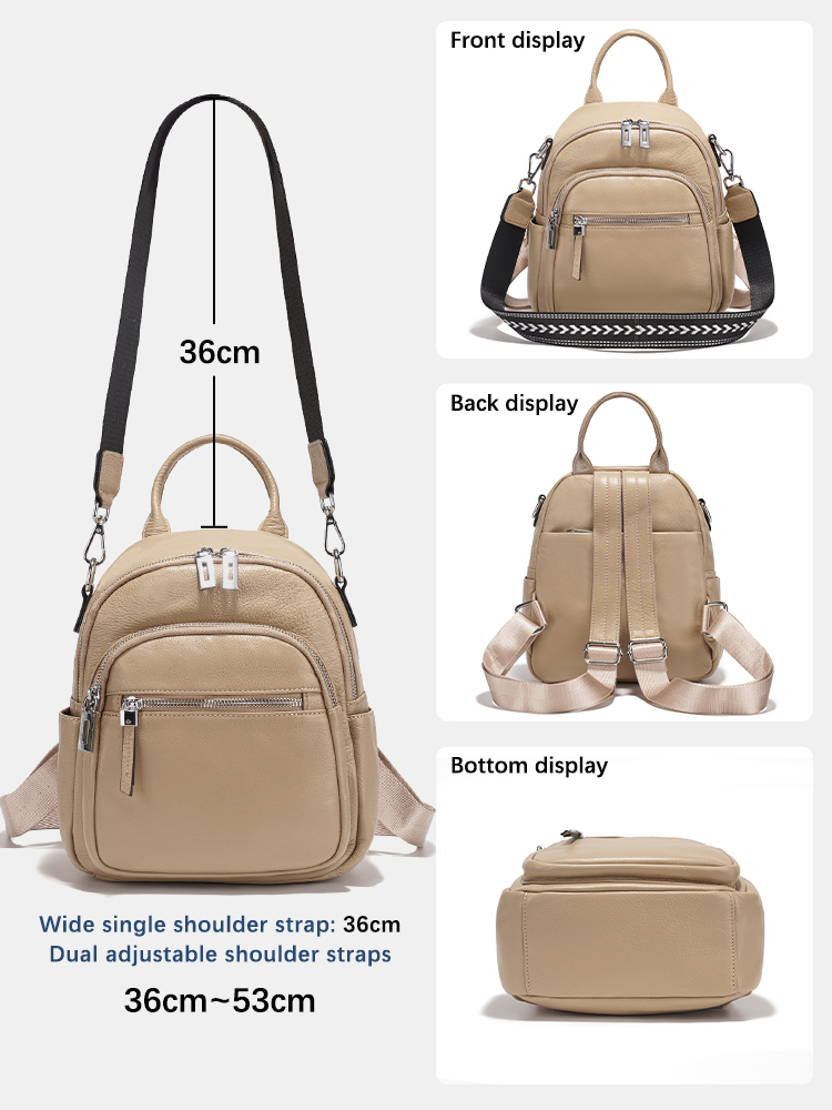 Zency 本革小型バックパックナップザックマルチポケットデ - Leather Work Womens Backpack のレビューと価格
