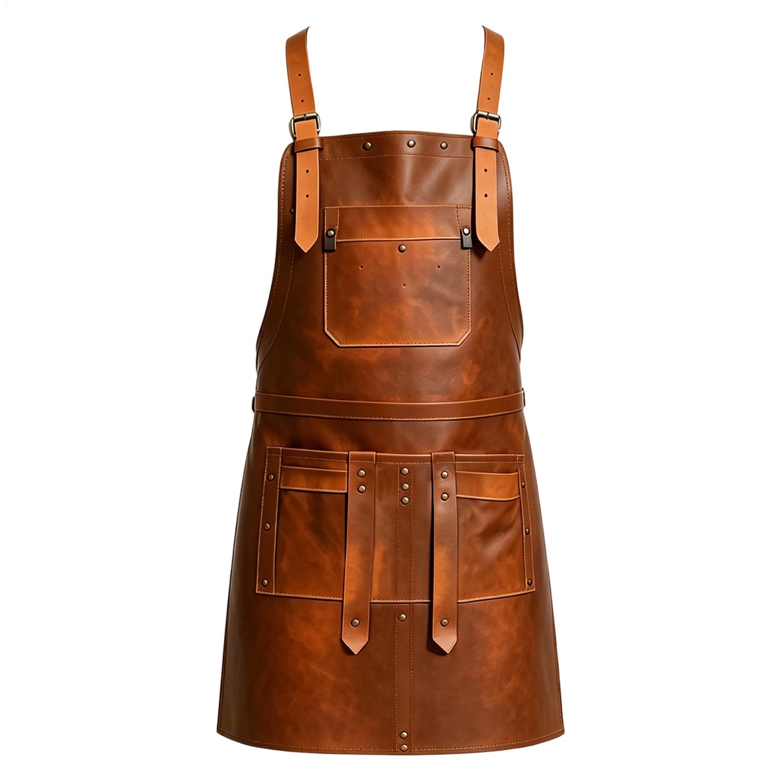 複数のポケット付きレザーエプロン 防水調整可能なストラップ  - Leatherwork Apron のレビューと価格