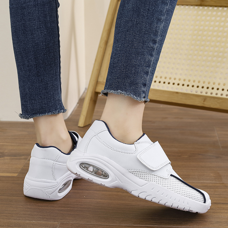 プロフェッショナルな純白の看護師用シューズ、女性用、フックア - Leather Work Flats Women のレビューと価格