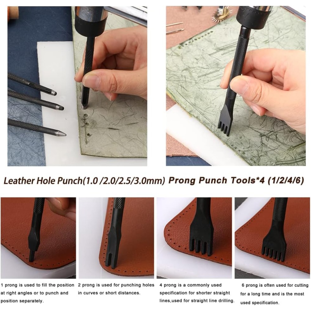 革細工ツール 実用的なレザークラフトキット ワックス糸付き  - Leatherwork Or Leathercraft のレビューと価格