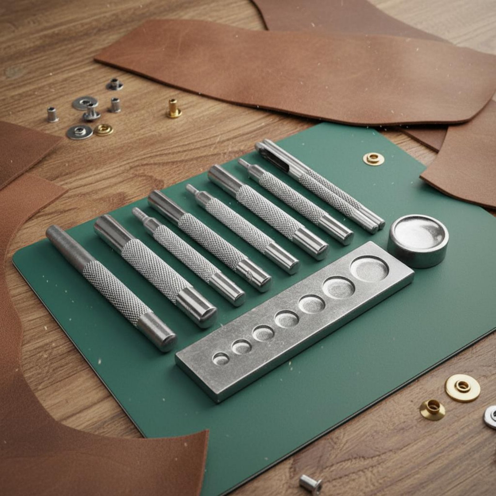 11ピーススナップファスナーツールセット長持ちするスチールレ - Leatherwork Rivet Setter のレビューと価格