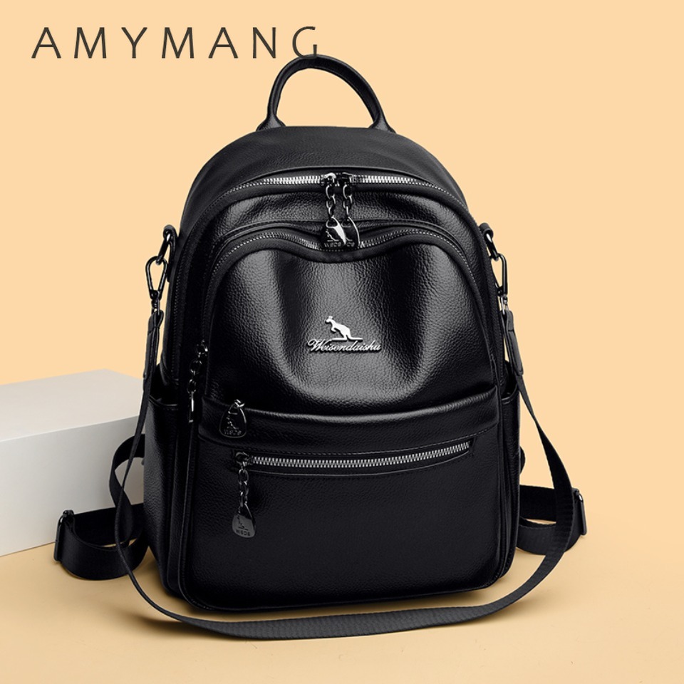 小石模様のレザーテクスチャーバックパック 2WAY 変換可能 - Leather Work Womens Backpack のレビューと価格