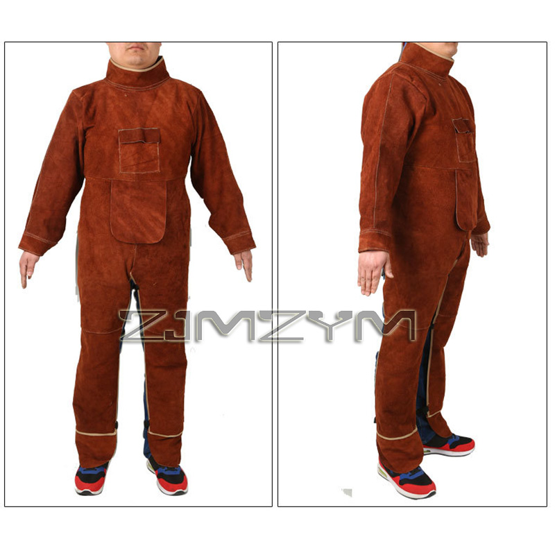 牛革溶接スーツ作業服特別な保護服抗火傷革安全溶接機制服炎エプ - Leatherwork Apron のレビューと価格