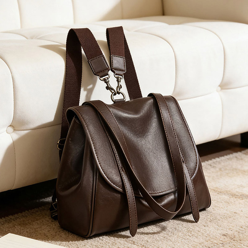 女性ヴィンテージソフトスプリットレザーバックパック大容量トラ - Leather Work Womens Backpack のレビューと価格
